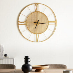 Auric Home 80Cm Gold Metal Wall Clock - Oversized Industrial Scandi Timepiece By Wyld And Coco - thumbnail 2