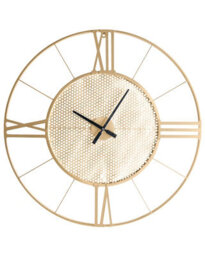 Auric Home 80Cm Gold Metal Wall Clock - Oversized Industrial Scandi Timepiece By Wyld And Coco - thumbnail 3