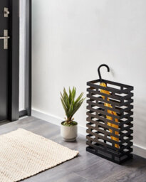 Beliani Umbrella Stand Kamsar Metal Black - thumbnail 2