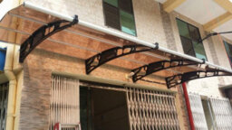 Canofix UK Canofix Door Canopy Pc 3500 Width X 1500 Projection (Black Bracket - Bronze Sheet)