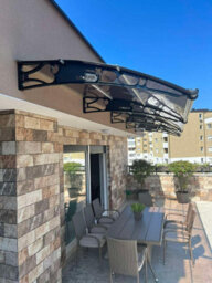 Canofix UK Canofix Door Canopy Pc 3500 Width X 1500 Projection (Black Bracket - Bronze Sheet) - thumbnail 4