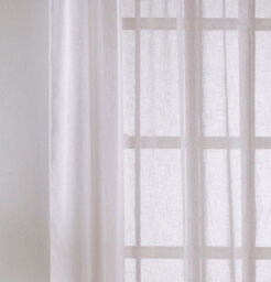 "Tyrone Textiles Eden White 100% Recycled Plain Voile Panel - Pair 140 X 137 Cm (55X54"")" - thumbnail 3
