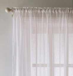 "Tyrone Textiles Eden White 100% Recycled Plain Voile Panel - Pair 140 X 137 Cm (55X54"")" - thumbnail 2