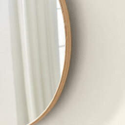Furniturebox Uk Inga Oak Wood Medium Round 80Cm Wall Mirror - thumbnail 3