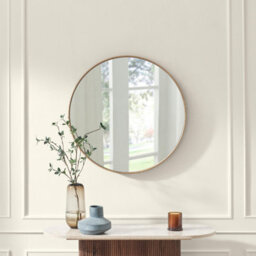 Furniturebox Uk Inga Oak Wood Medium Round 80Cm Wall Mirror - thumbnail 2