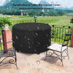 Garden Table, Round Oxford Furniture Cover, Tear-Resistant Uv-Resistant Outdoor Table T X H Dia 120X75 Cm - thumbnail 4