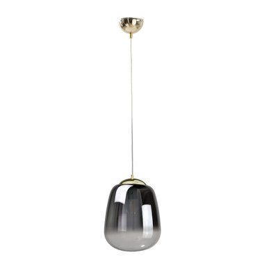 Luminosa Lighting Luminosa Smoky Dome Pendant Ceiling Light Black, Gold, 26Cm, 1X E27
