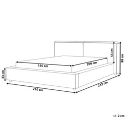 Beliani Bed Corduroy Linards 180 X 200 Cm (Eu Super King) Beige - thumbnail 3