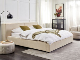 Beliani Bed Corduroy Linards 180 X 200 Cm (Eu Super King) Beige - thumbnail 2