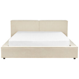 Beliani Bed Corduroy Linards 180 X 200 Cm (Eu Super King) Beige - thumbnail 5