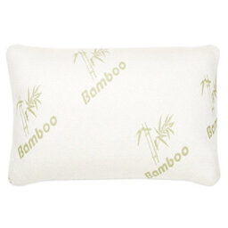 Groundlevel Medium Support Bamboo Memory Foam Pillow - Hypoallergenic Deep Fill Single Pillow