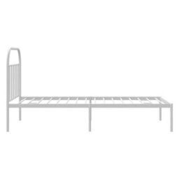 Berkfield Metal Bed Frame With Headboard White 100X200 Cm - thumbnail 7