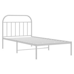 Berkfield Metal Bed Frame With Headboard White 100X200 Cm - thumbnail 5