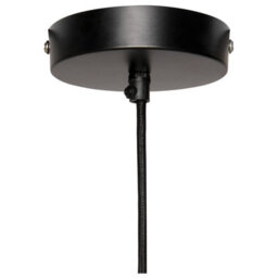 Wyld And Coco Brandlux Large Black Iron Pendant With Pu Leather Braid, Open-Bottom Dome, W42 X D42 X H212 Cm - thumbnail 6