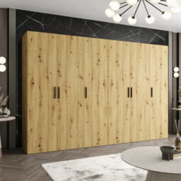 Arte Bari I Hinged Door Wardrobe 300Cm In Oak Artisan - The Heart Of Family Organisation, Wrapped In Warmth