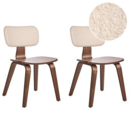 Beliani Set Of 2 Dining Chairs Lucinda Wood Dark Brown - thumbnail 1