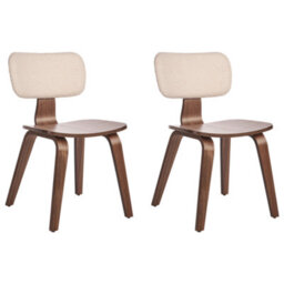 Beliani Set Of 2 Dining Chairs Lucinda Wood Dark Brown - thumbnail 4