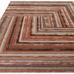 Asiatic Matrix Network Max80 Terracotta Striped Wool Rug-120Cm X 170Cm - thumbnail 3
