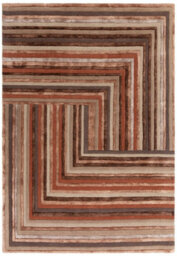 Asiatic Matrix Network Max80 Terracotta Striped Wool Rug-120Cm X 170Cm