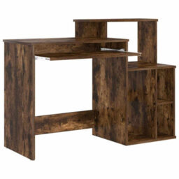 Berkfield Modern Desk With Storage Smoked Oak 120.5X44X88.5 Cm Engineered Wood - thumbnail 5