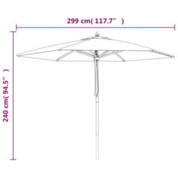 Berkfield Garden Parasol With Wooden Pole Anthracite 299X240 Cm - thumbnail 8