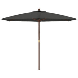 Berkfield Garden Parasol With Wooden Pole Anthracite 299X240 Cm - thumbnail 3