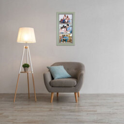 AK Frames 16X8 Green Modern Multi Photo Frame With Mid Grey Mount - Holds 3 Apertures (3X) 7X5 Photos - thumbnail 3