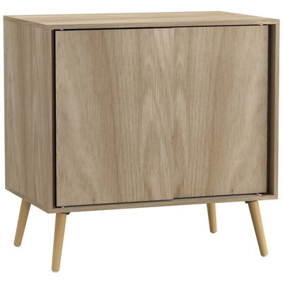 Urbn-Living Urbnliving 2-Door Sliding Chest Cabinet Sideboard Oak Carcass Closet Storage Cupboard Organiser With Pine Legs - image 1