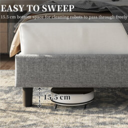 Yaheetech 5Ft King Upholstered Platform Bed Frame With Adjustable Tufted Headboard, Dark Grey - thumbnail 5