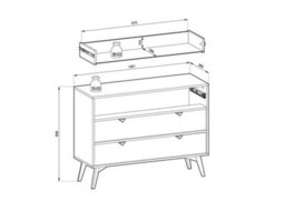 Arte Elegant Forest Chest Of Drawers H800mm W1060mm D380mm In Beige & Oak Scandi - A Touch Of Warmth For Your Bedroom - thumbnail 9
