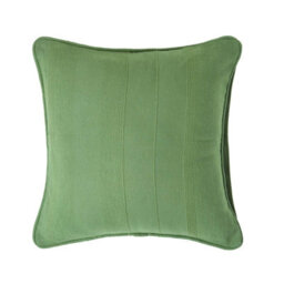 Homescapes Cotton Rajput Ribbed Dark Olive  Cushion  Cover, 45 X 45Cm