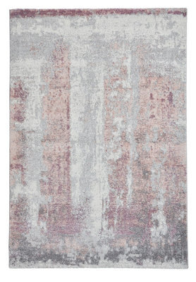 Ivory/ Rose Rug, Abstract Rug, Easy To Clean Rug, Modern Stylish Rug For Bedroom, Livingroom & Diningroom-60 X 230Cm (Runner) - image 1