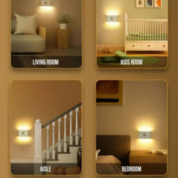 4 Pcs Led Motion Sensor Night Light Usb Rechargeable Wall Light For Rooms - thumbnail 4