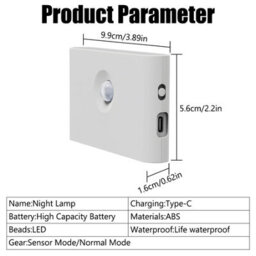 4 Pcs Led Motion Sensor Night Light Usb Rechargeable Wall Light For Rooms - thumbnail 2