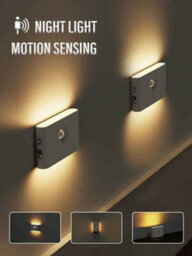 4 Pcs Led Motion Sensor Night Light Usb Rechargeable Wall Light For Rooms - thumbnail 9