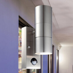 First Choice Lighting Set Of 2 Blaze - Stainless Steel Outdoor Motion Sensor Wall Lights - thumbnail 4