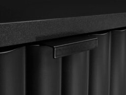 Impact Furniture Black Sideboard Cabinet Small Buffet Compact Slimline Storage Unit Ribbed Soft Close Doors Nuvo - thumbnail 6