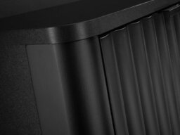 Impact Furniture Black Sideboard Cabinet Small Buffet Compact Slimline Storage Unit Ribbed Soft Close Doors Nuvo - thumbnail 5