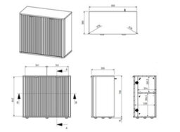 Impact Furniture Black Sideboard Cabinet Small Buffet Compact Slimline Storage Unit Ribbed Soft Close Doors Nuvo - thumbnail 7