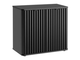 Impact Furniture Black Sideboard Cabinet Small Buffet Compact Slimline Storage Unit Ribbed Soft Close Doors Nuvo - thumbnail 8