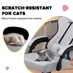 Gtplayer Fabric Gaming Chair With Footrest, Ergonomic Computer Desk Chair With Pocket Spring Cushion Heavy Duty Wide Pc Chair - thumbnail 5