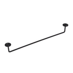 Living And Home Set Of 2 Wall Mounted Floating Shelves White Paulownia Wood Black Frame With Towel Rail - thumbnail 7