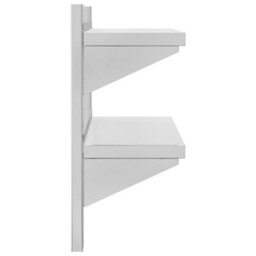 Berkfield 2-Tier Wall Shelf 75X23.5X60 Cm Silver Stainless Steel - thumbnail 6