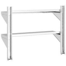 Berkfield 2-Tier Wall Shelf 75X23.5X60 Cm Silver Stainless Steel - thumbnail 7
