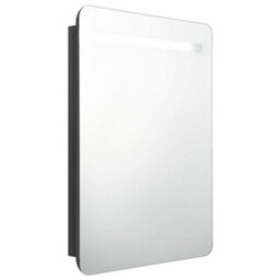 Berkfield Stylish Led Bathroom Mirror Cabinet Shining Black 60X11X80 Cm