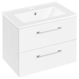 60Cm Bathroom Vanity Unit With Ceramic Basin, Mirror And Storage Shelves - thumbnail 4