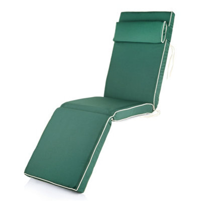 Alfresia Green Steamer Deck Chair Garden Cushion With Luxury Thick Foam Filling - image 1