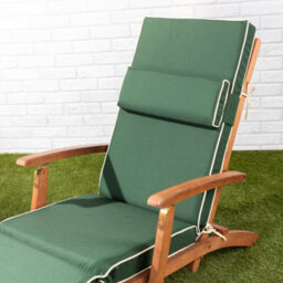 Alfresia Green Steamer Deck Chair Garden Cushion With Luxury Thick Foam Filling - thumbnail 3