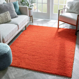 Prime Plus Extra Thick Heavy 5Cm Pile Soft Shaggy Rugs Modern Area Rugs Bedroom Hall Rugs (Orange, 120 X 170Cm) - thumbnail 1