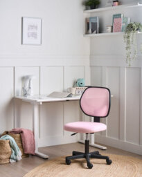 Beliani Office Chair Joyful Pastel Pink - thumbnail 2